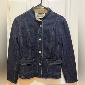 Vintage Jean Jacket - Liz Claiborne. Floral interior lining, sleeves silk lining